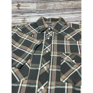 Wrangler Men’s‎ Pearl Snap Short Sleeve Shirt Black No Size Tag